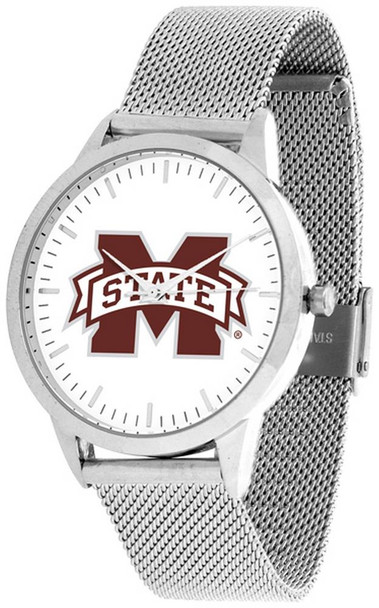 Mississippi State Bulldogs Watch Silver Mesh Statement Wristwatch