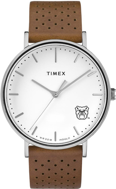 Womens Timex Butler University Watch Bright Whites Leather