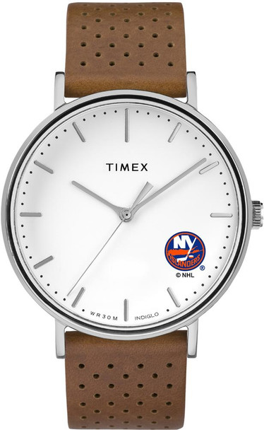 Womens Timex New York Islanders NY Watch Bright Whites Leather