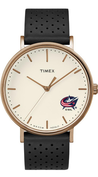 Ladies Timex Columbus Blue Jackets Watch Rose Gold Grace Watch