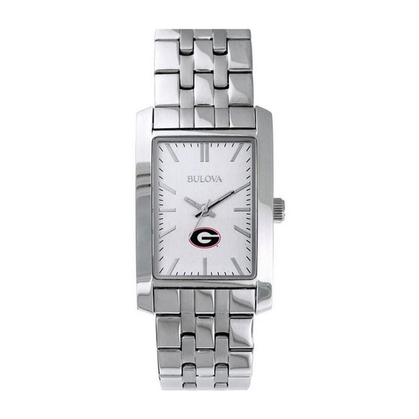 Women's Georgia Bulldogs UGA Bulova Silver Rectangle Watch