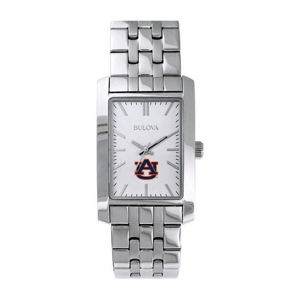 Women's Auburn University Tigers Bulova Silver Rectangle Watch