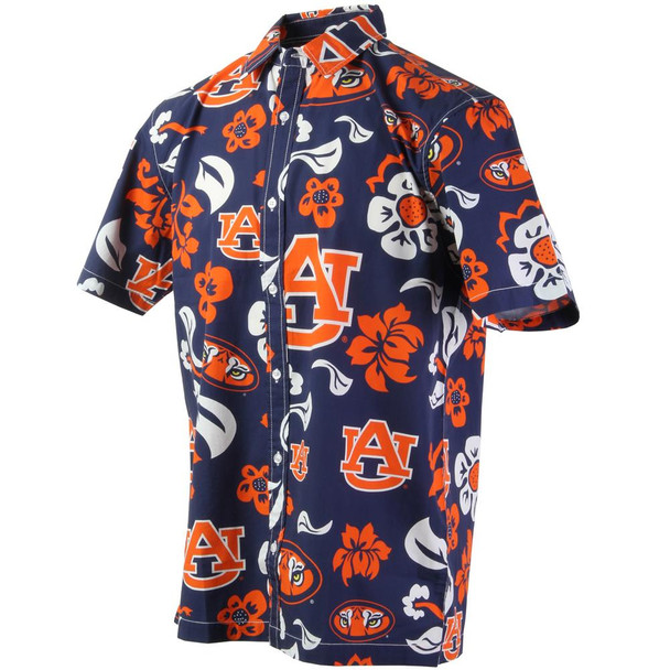 Men's Auburn University Tigers Floral Shirt Button Up Beach Shirt