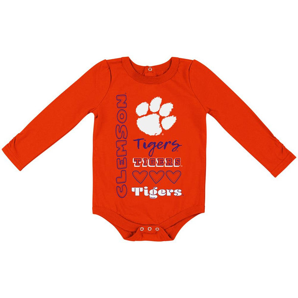 Clemson University Tigers Infant Girls Bodysuit Long Sleeve Creeper