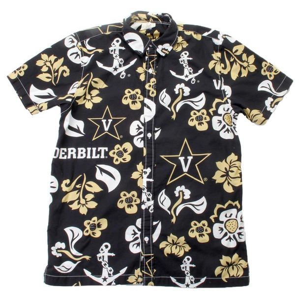 Men's Vanderbilt University Vandy Floral Shirt Button Up Beach Shirt
