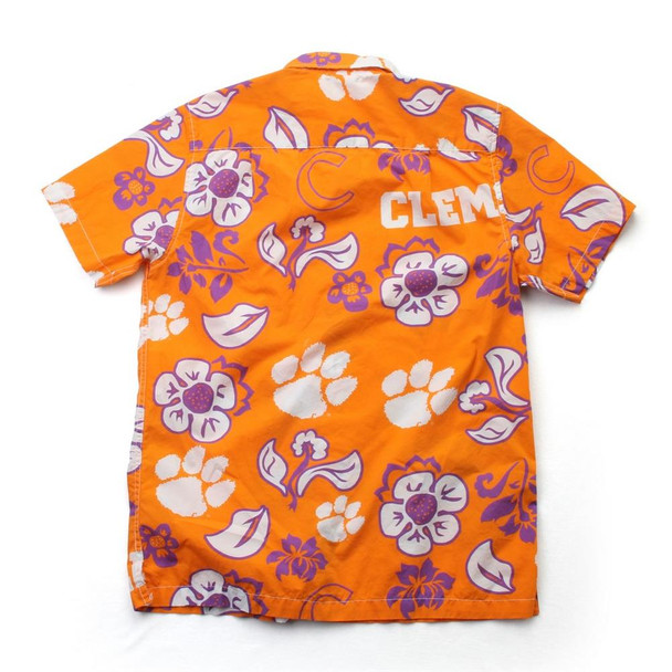 Men's Clemson University Tigers Floral Shirt Button Up Beach Shirt Men's Clemson University Tigers Floral Shirt Button Up Beach Shirt