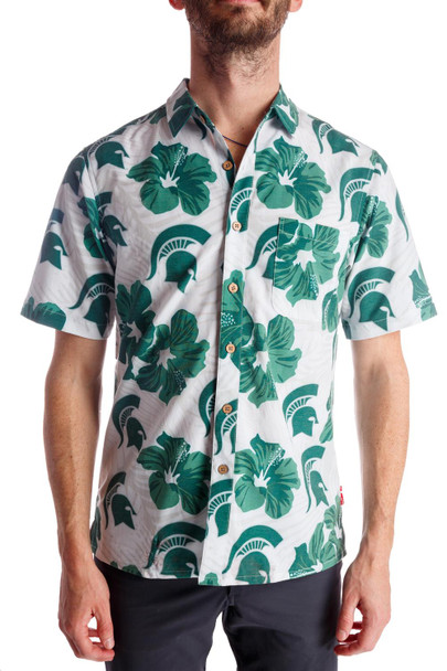 Men's Michigan State University Hawaiian Shirt Floral Beach Shirt