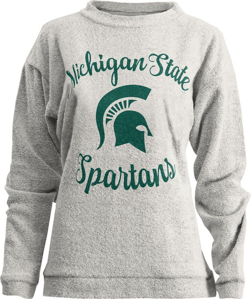 Womens Michigan State University Sweatshirt Comfy Terry L/S Crew