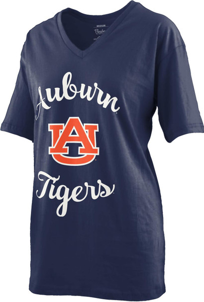 Women's Auburn University Tigers Vee Neck Tee Cotton V-Neck T Shirt