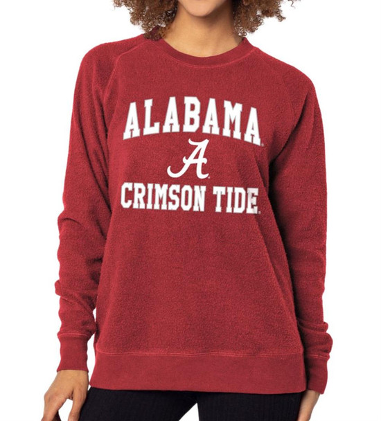 Women's Alabama Crimson Tide Bama Sweatshirt Ladies Cloud Fleece Crewneck Sweatshirt