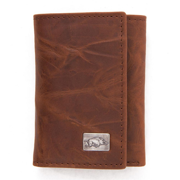 Arkansas Razorback Wallet Trifold Leather Wallet