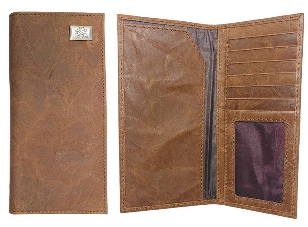 South Carolina Gamecocks Leather Wallet Brown Checkbook Wallet