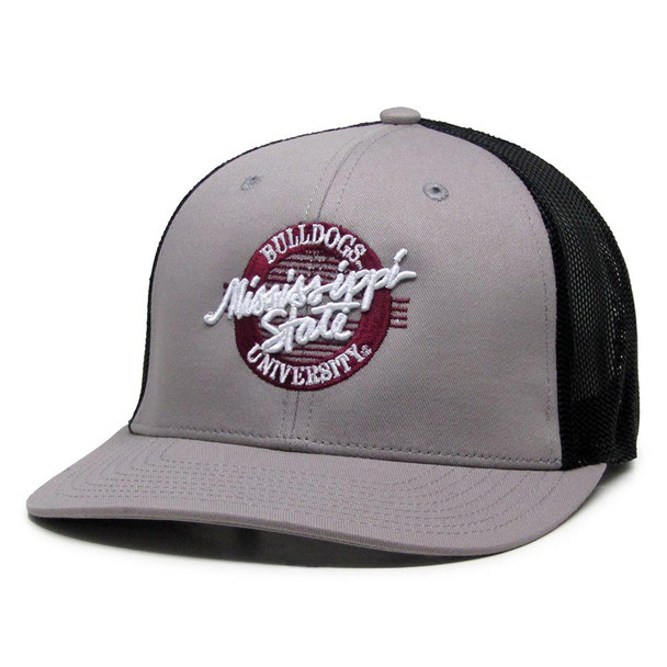 Mississippi State Bulldogs Trucker Hat Grey and Black Mesh Trucker Cap