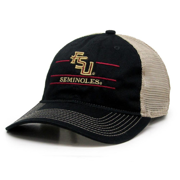 Black FSU Florida State University Trucker Hat Soft Mesh Snapback Trucker Cap
