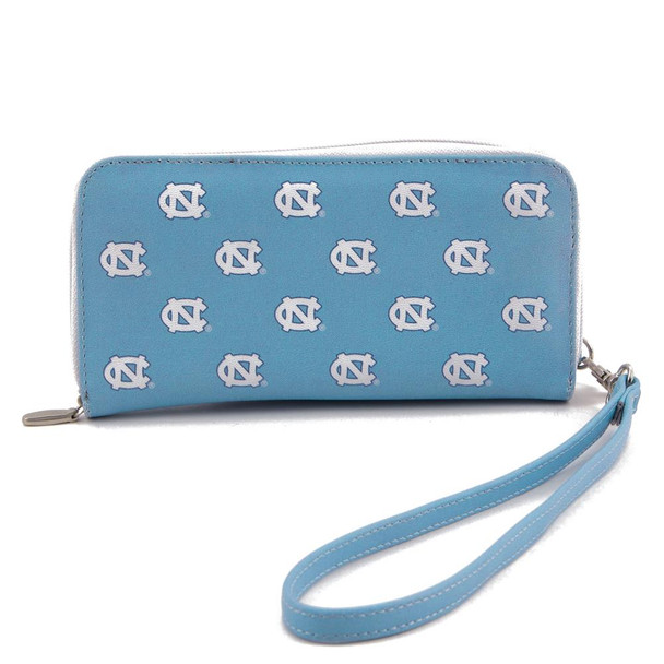 Ladies North Carolina Tarheels UNC Wristlet Womens Leather Wallet Cellphone Money Holder