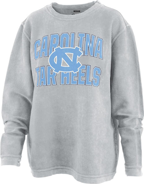 Women's Silver North Carolina Tarheels UNC Comfy Cord Pullover Sweatshirt