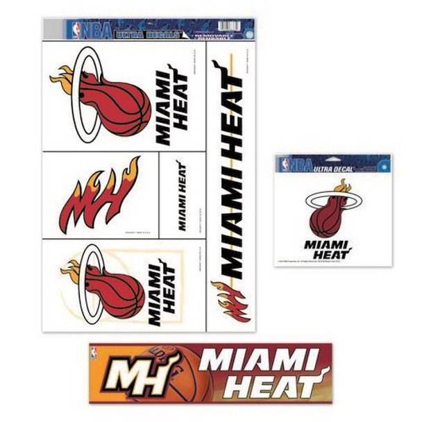 Miami Heat Bumper Sticker Auto Deca Gift Set