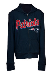 Girls New England Patriots Hoodie Full Zip Brushed Knit Jacket