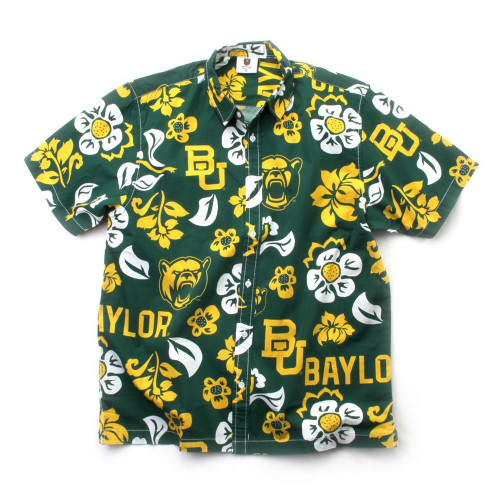 Men's Baylor University Bears Floral Shirt Button Up Beach Shirt