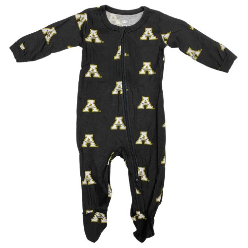 Infant Appalachian State Footed PJs Zippered Baby Pajamas With Feet