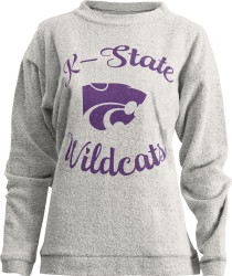 Womens Kansas State University Sweatshirt Comfy Terry L/S Crew