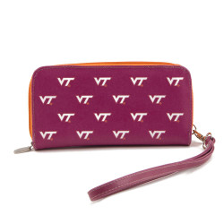 Ladies Virginia Tech VT Hokies Wristlet Womens Leather Wallet Cellphone Money Holder