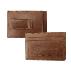 Men's FSU Florida State University Money Clip Leather Card Holder