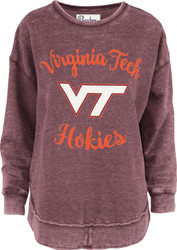 Women's Virginia Tech VT Hokies Sweatshirt Vintage Poncho Fleece