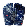 WILSON New England Patriots NFL stretch fit receivers gloves [youth]