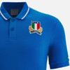 MACRON Italy Rugby Poly-Cotton Travel Polo Shirt [blue]