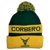 CORBERO south africa rugby woven bobble hat [green/yellow]