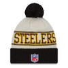 NEW ERA Pittsburgh Steelers NFL23 historic sideline knit bobble beanie hat [black/cream]