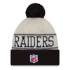 NEW ERA Raiders NFL23 historic knit side-line bobble beanie hat [black/cream]