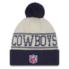 NEW ERA Dallas Cowboys NFL23 historic side-line knit bobble beanie hat [navy/cream]