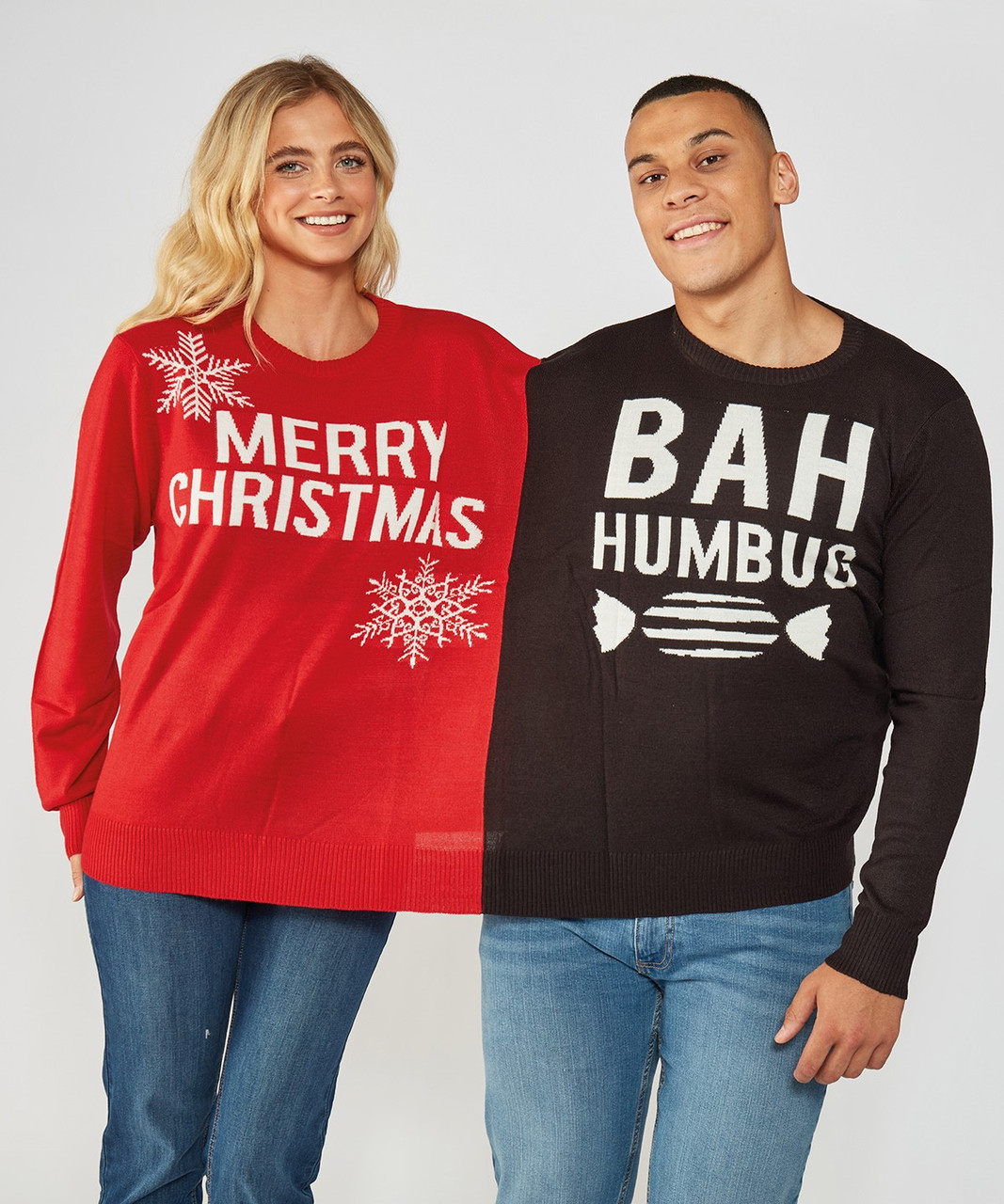 CHRISTMAS Double Merry Christmas/Bah Humbug Christmas Jumper [One