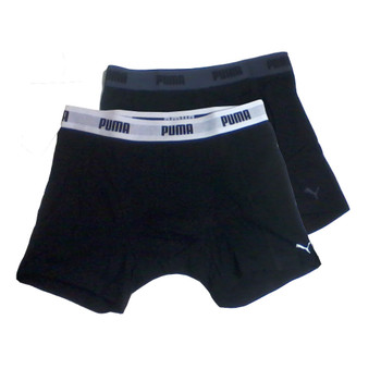 PUMA Men's Underwear Black 2pk Boxers-Small