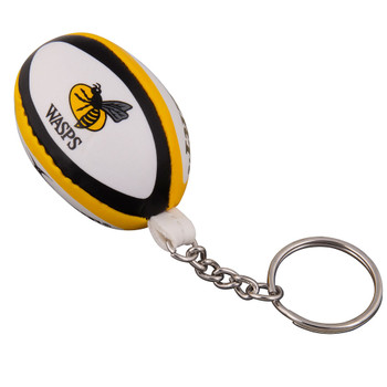 GILBERT Wasps rugby ball key ring