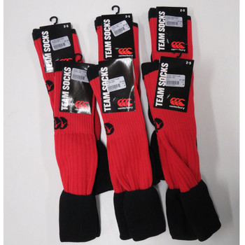 CCC rugby team match socks [red/black] (UK 2-5) 6 pair pack