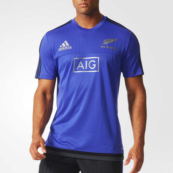 ADIDAS new zealand all blacks rugby performance t-shirt [blue]