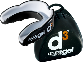 D3 double gel dual layer rugby/hockey mouthguard [black] - Adult