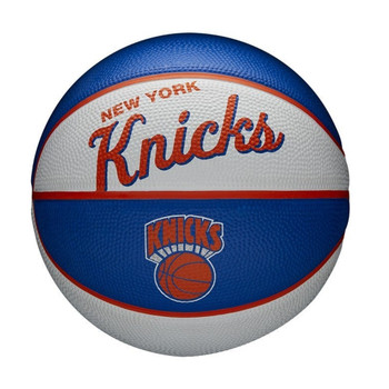 WILSON new york knicks NBA retro mini basketball [white/blue/orange]