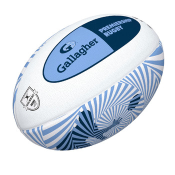 GILBERT gallagher premiership supporter rugby ball size 5 [white/sky]