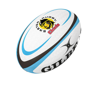 GILBERT Exeter Rugby chiefs replica  rugby ball size Midi [white/sky]