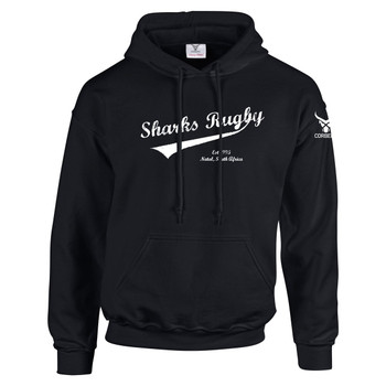 CORBERO natal sharks vintage script hooded sweatshirt [black]