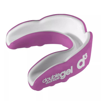 D3 double gel dual layer rugby/hockey mouthguard [pink/wht] - Adult