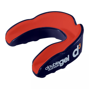 D3 double gel dual layer rugby/hockey mouthguard [navy/red] - Adult