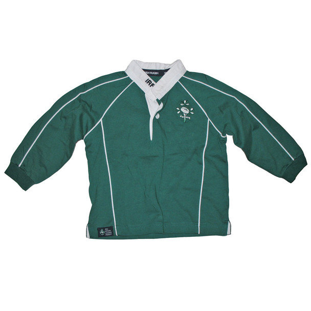 IRFU Classic Long Sleeve Mandarin Collar Rugby Shirt Junior [green]