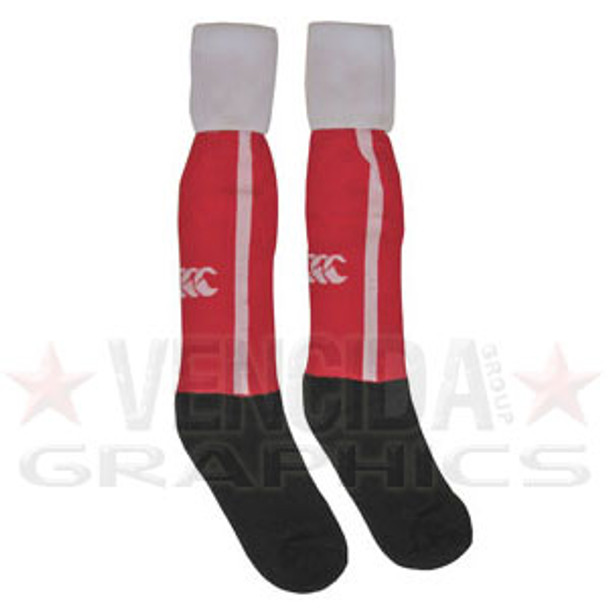 CCC vertical stripe rugby socks [red]