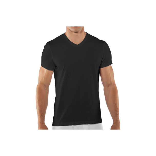 UNDER ARMOUR Charged Cotton V-Neck T-Shirt [black]