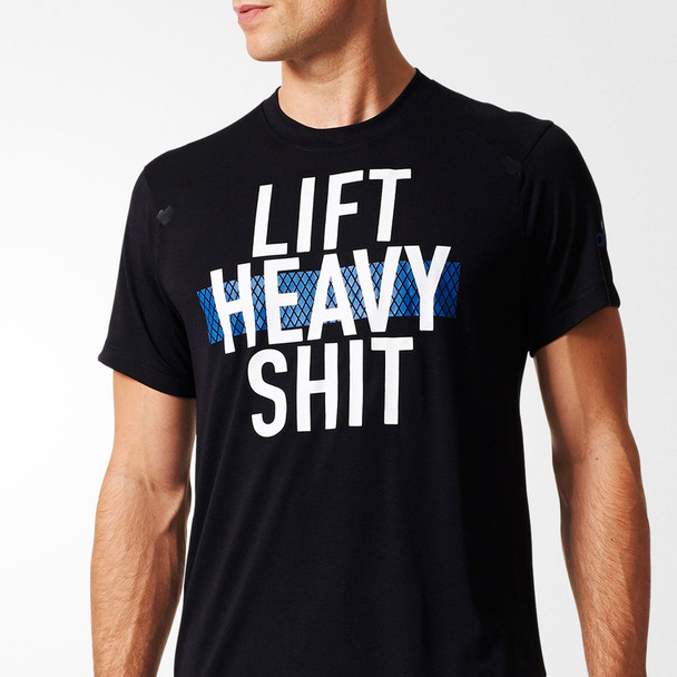 ADIDAS lift heavy sh*t graphic t-shirt [black]